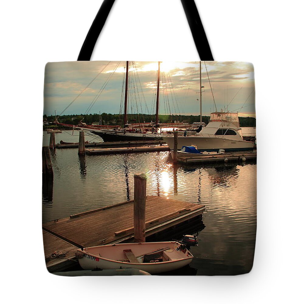 Seascape Tote Bag featuring the photograph Belfast Harbor by Doug Mills