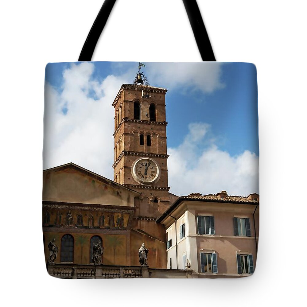 Italy Tote Bag featuring the photograph Bell Tower of Santa Maria del Popolo by Allan Van Gasbeck