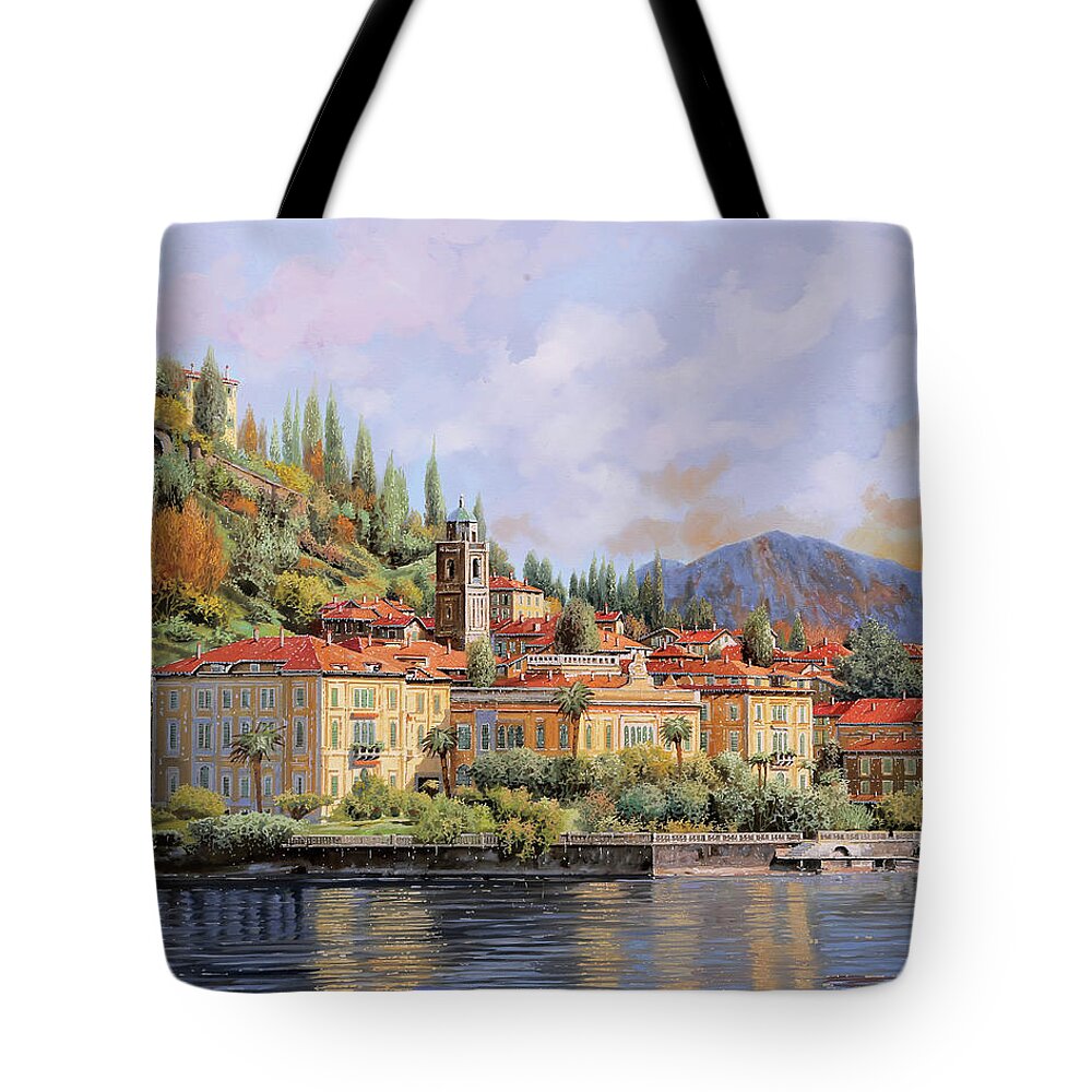 Bellagio Tote Bag featuring the painting Bellagio by Guido Borelli