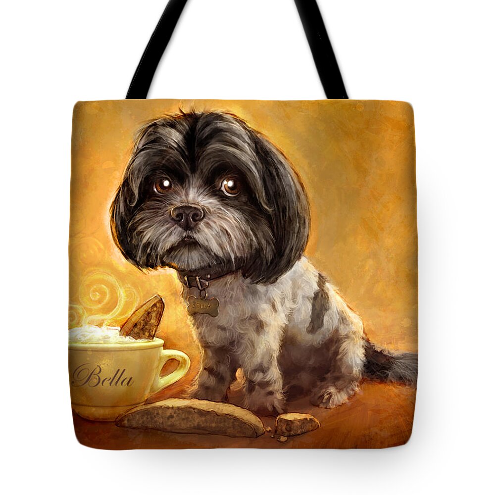 Dog Tote Bag featuring the painting Bella's Biscotti by Sean ODaniels