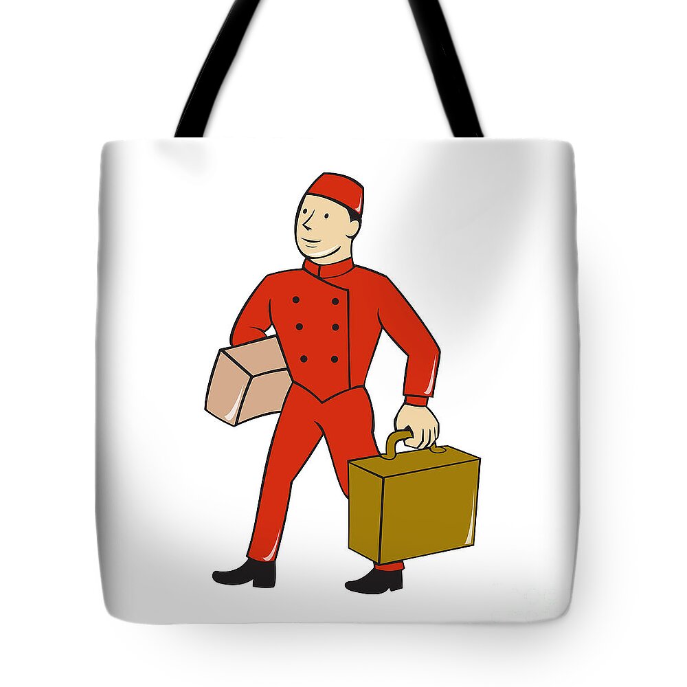 Bellboy Bellhop Carry Luggage Cartoon Tote Bag by Aloysius Patrimonio -  Fine Art America