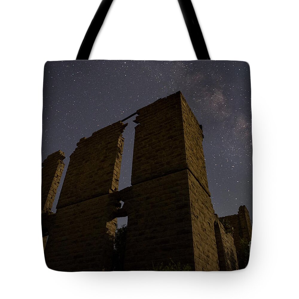 Night Time Photography Tote Bag featuring the photograph Belle Plain College - Texas by Keith Kapple