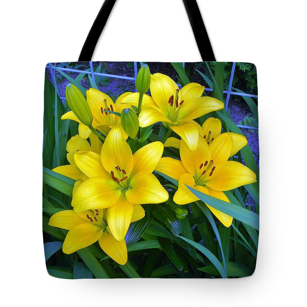 Lilies Tote Bag featuring the photograph Bellingham Blooms by Rosanne Licciardi