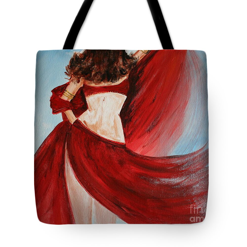 Belly Dancers Tote Bag featuring the painting Belly Dancer by Julie Lueders 