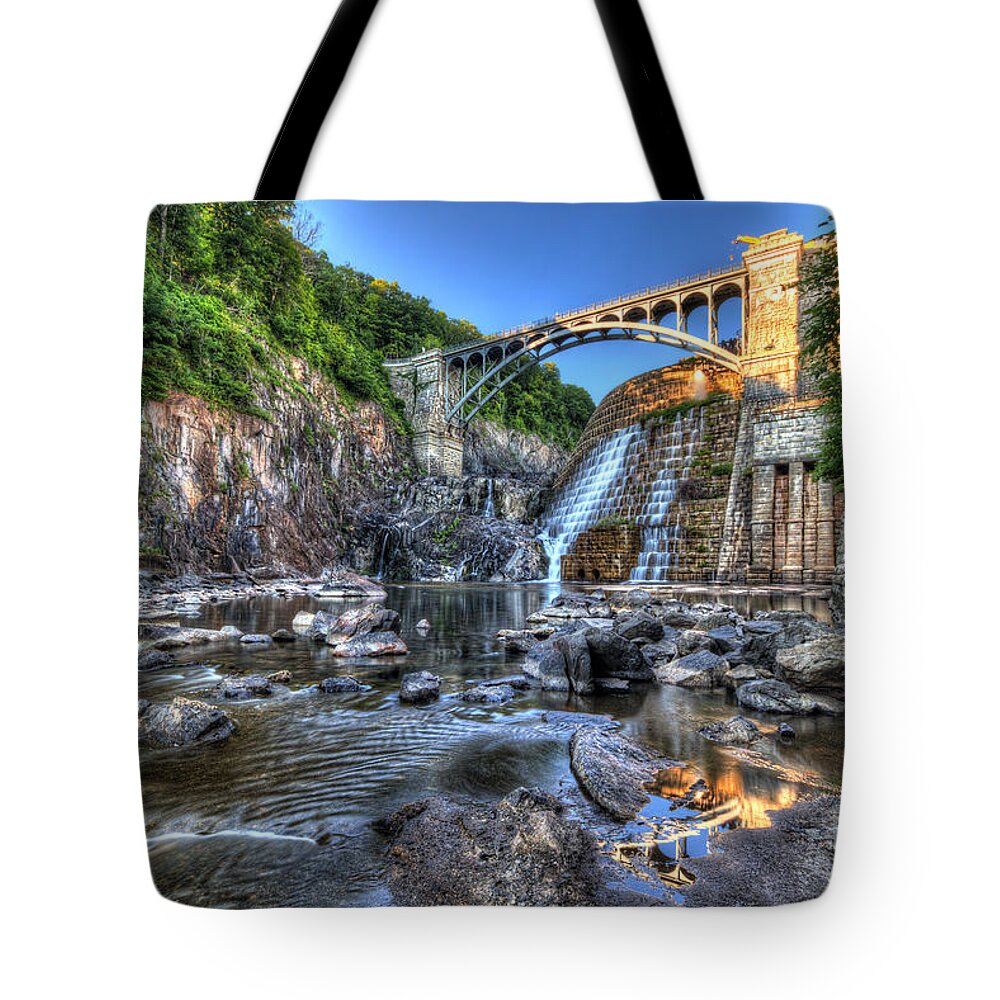 Croton Dam Tote Bag featuring the photograph Below the Dam by Rick Kuperberg Sr