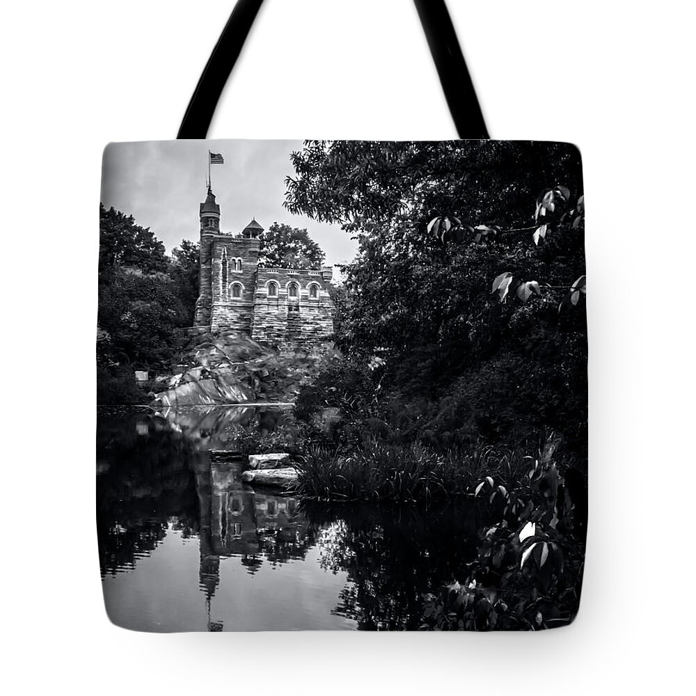 Belvedere Castle Tote Bag featuring the photograph Belvedere Castle and The Turtle Pond by James Aiken