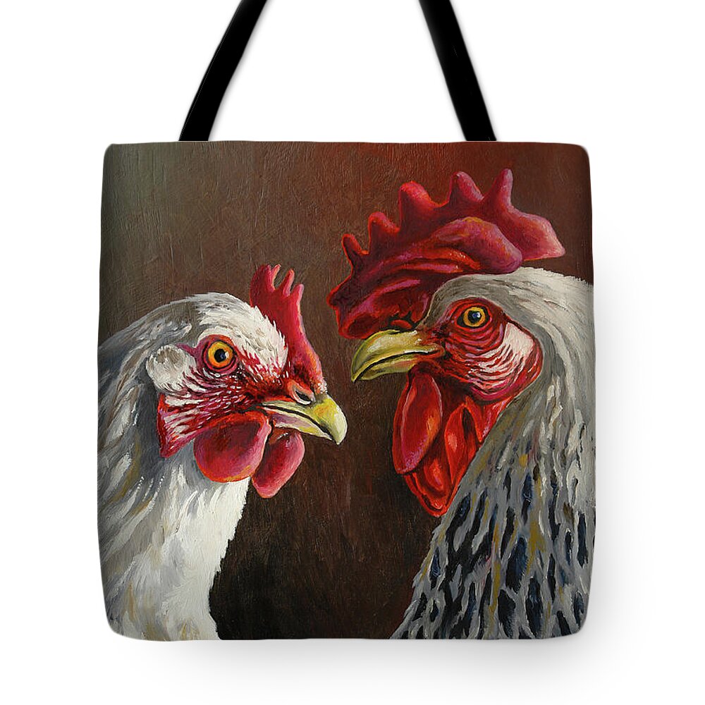 Bird Tote Bag featuring the painting Ben and Sylvia by Anthony Mwangi