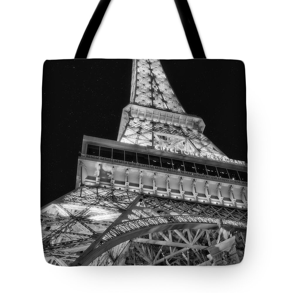 Eifel Tower Tote Bag featuring the photograph Beneath The Eiffel Tower by Susan Candelario