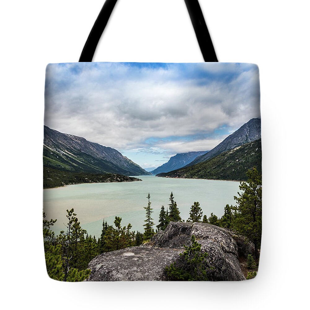 Trees Tote Bag featuring the photograph Bennett Lake by Ed Clark