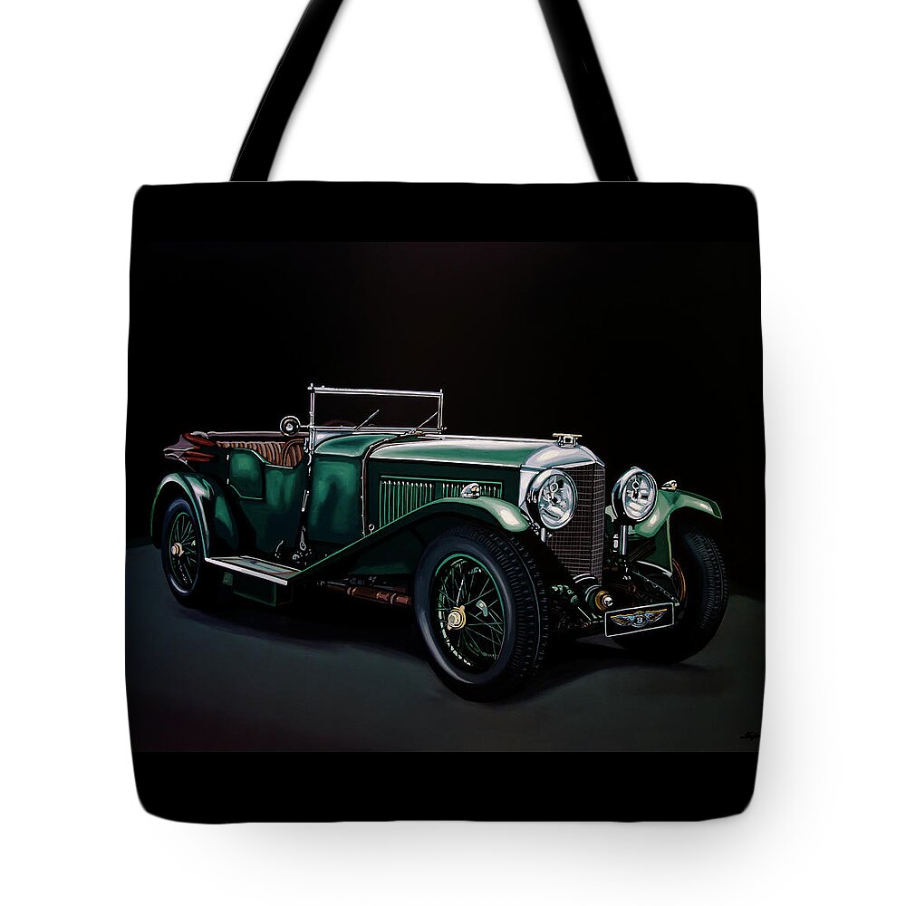 Bentley Open Tourer Tote Bag featuring the painting Bentley Open Tourer 1929 Painting by Paul Meijering