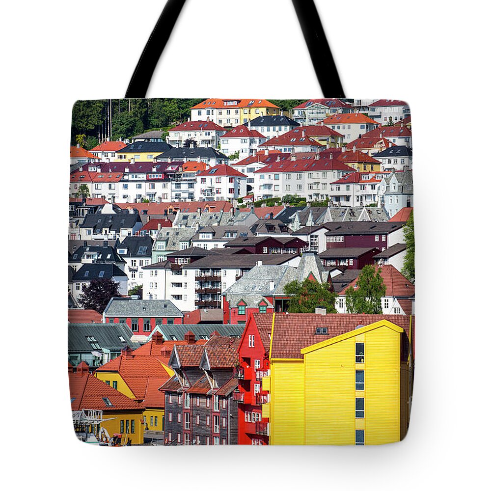 Buildings Tote Bag featuring the photograph Bergen, Norway by Sheila Smart Fine Art Photography