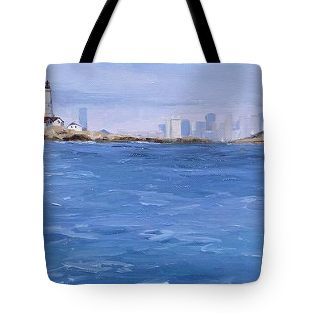 Laura Zanghetti Tote Bag featuring the painting Best of Boston by Laura Lee Zanghetti