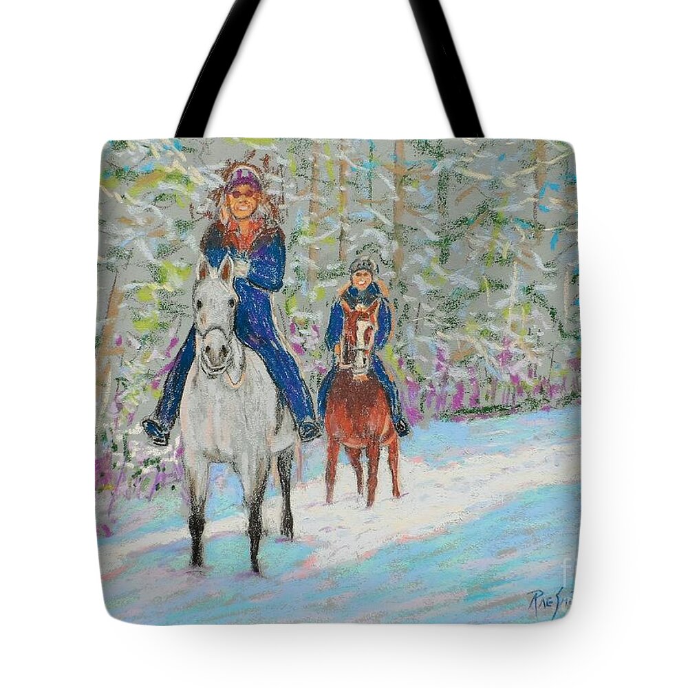 Pastels Tote Bag featuring the pastel Beth and Nancy by Rae Smith PAC