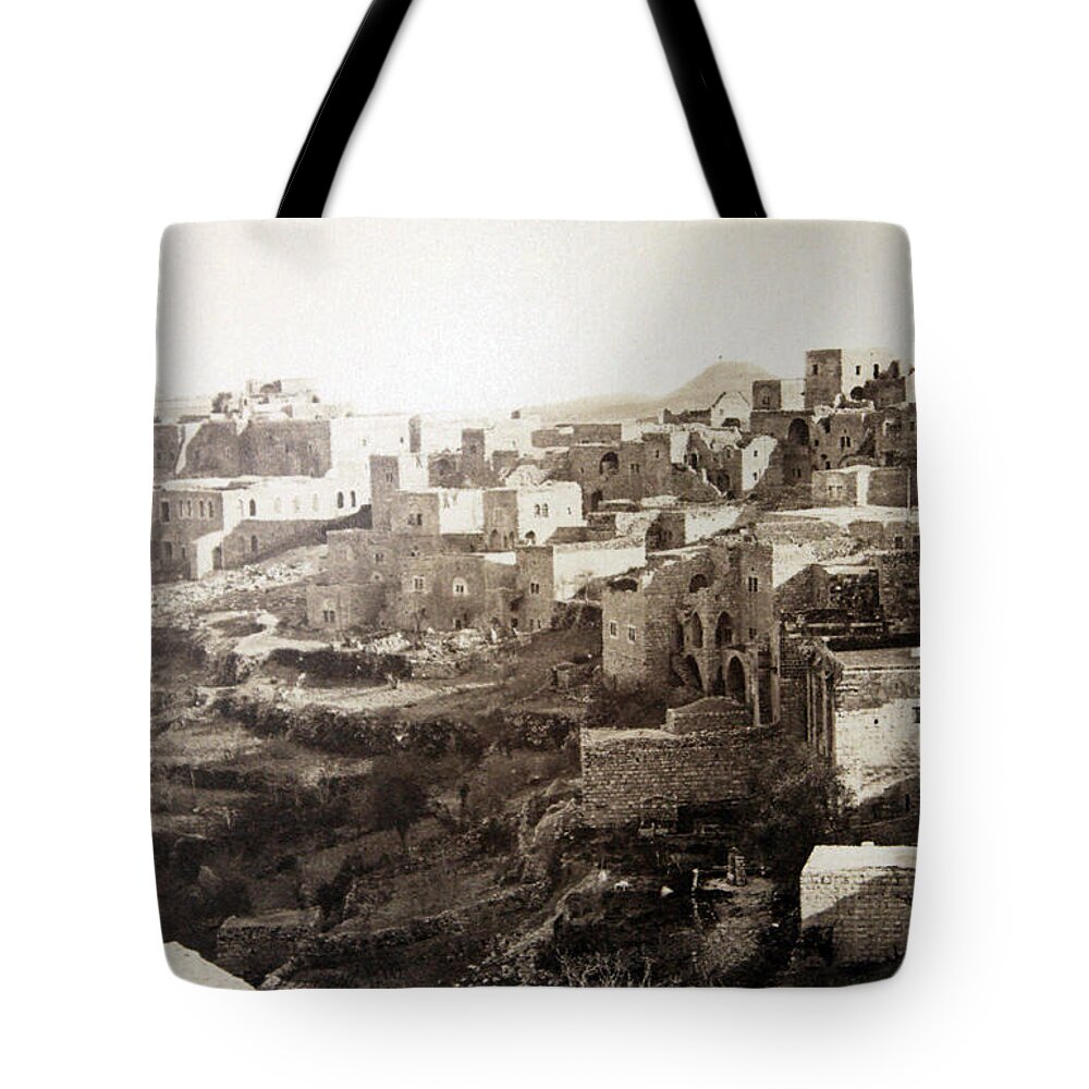 Bethlehem Tote Bag featuring the photograph Bethlehem Old Main Street by Munir Alawi