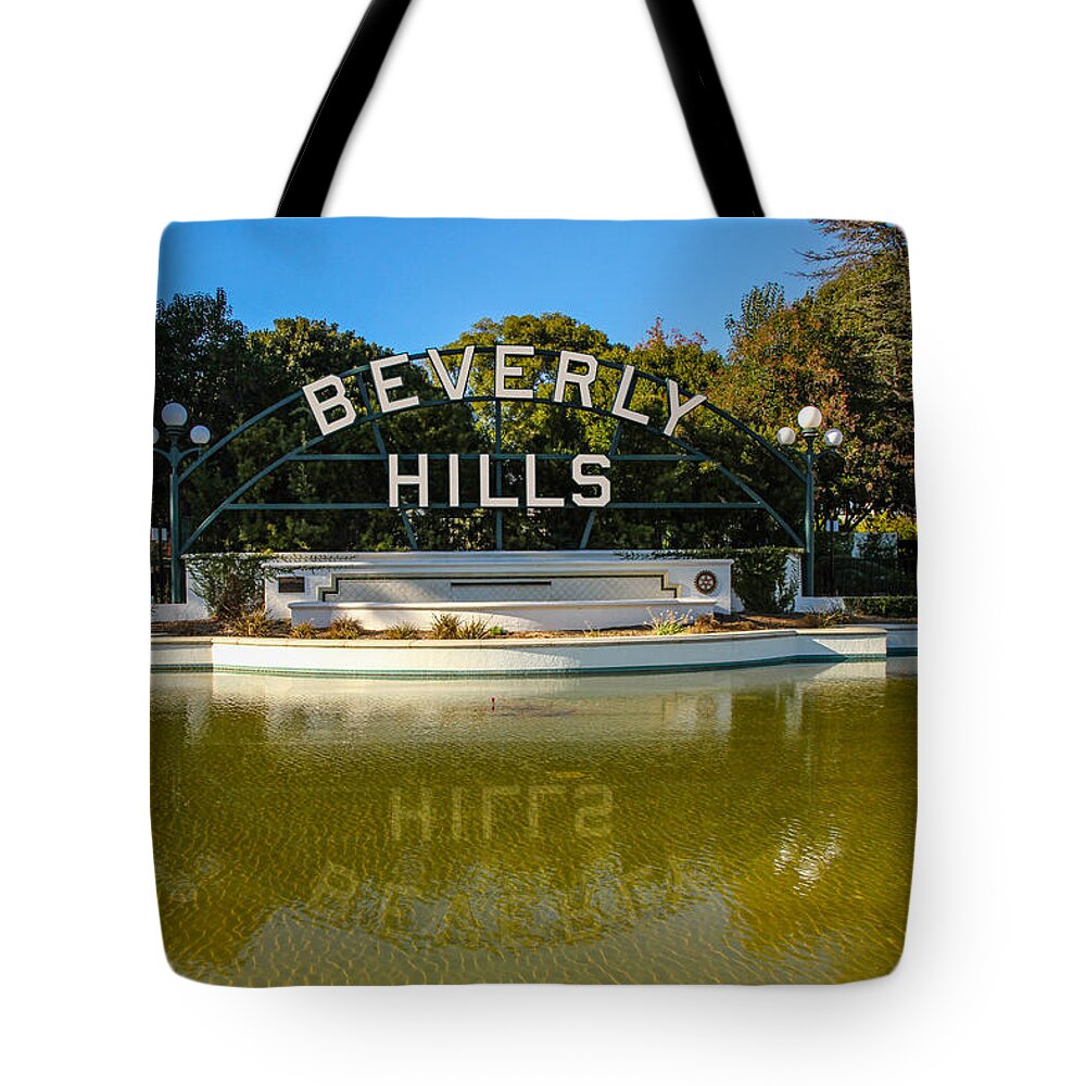 Beverly Hills Tote Bag featuring the photograph Beverly Hills Sign by Robert Hebert