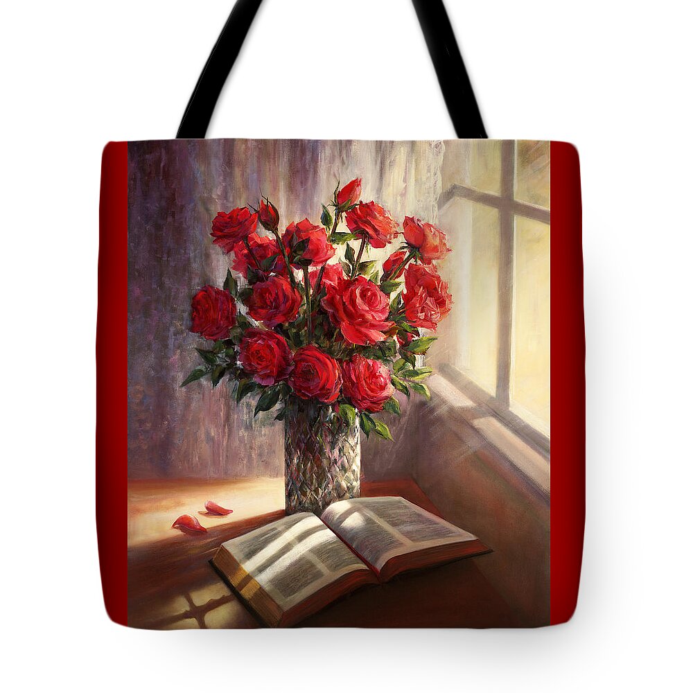 Bible Tote Bag featuring the painting Amazing Words of Love by Lynne Pittard