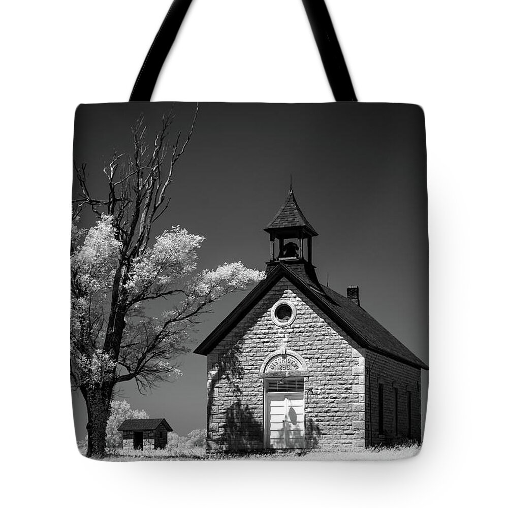 Bichet School Tote Bag featuring the photograph Bichet School BW by James Barber