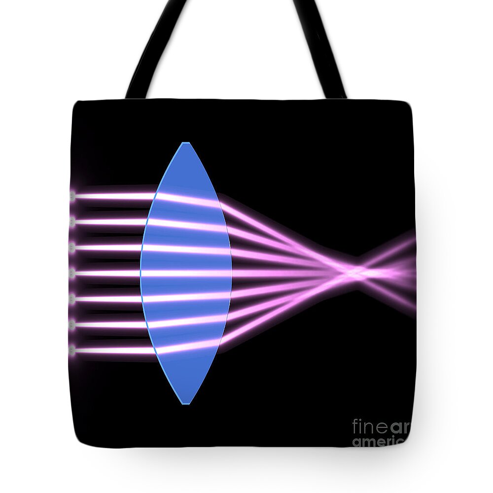 Aberration Tote Bag featuring the digital art Biconvex Lens 2 by Russell Kightley