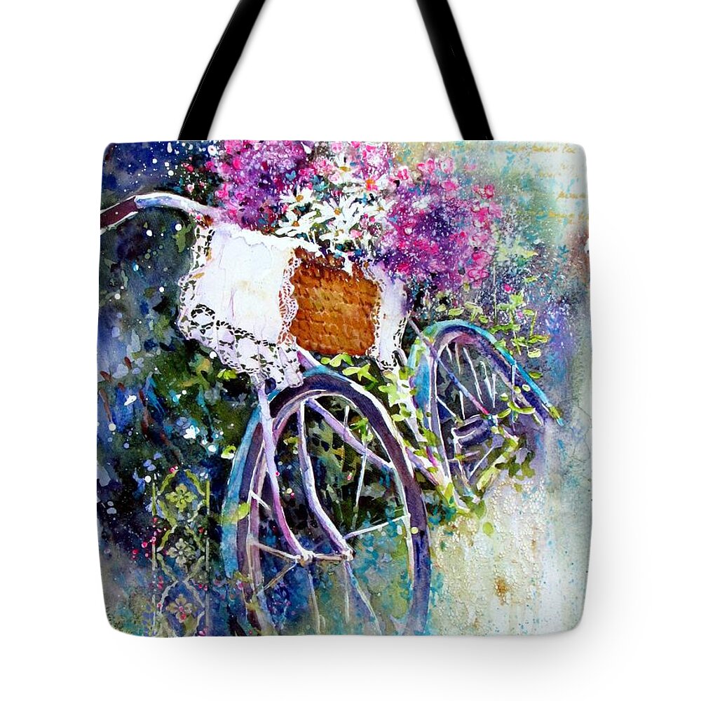 Bicycle Tote Bag featuring the painting Bicycle Dream by Nicole Gelinas