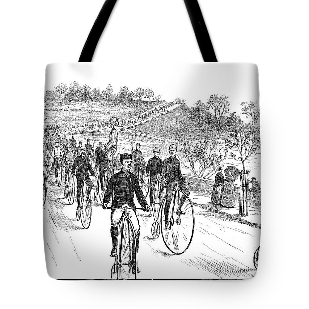 1883 Tote Bag featuring the photograph Bicycle Meet, 1883 by Granger