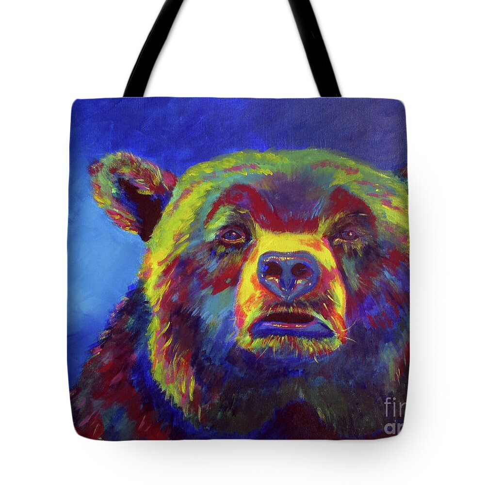 Bear Tote Bag featuring the painting Big Bear by Sara Becker