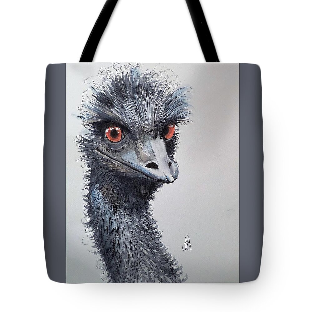Australian Bird Tote Bag featuring the painting Big Bird by Anne Gardner