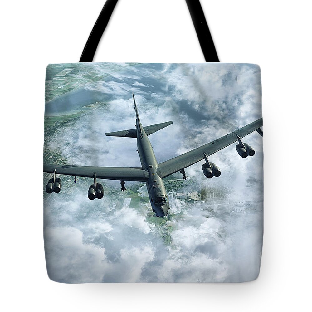 B52 Tote Bag featuring the digital art Big Buff B52 by Airpower Art