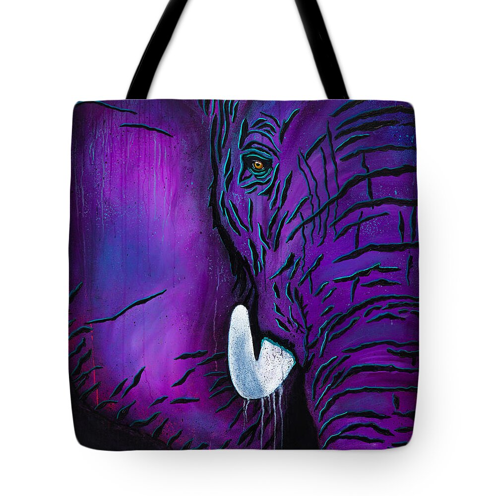 Acrylic Tote Bag featuring the painting Big Bull by Dede Koll