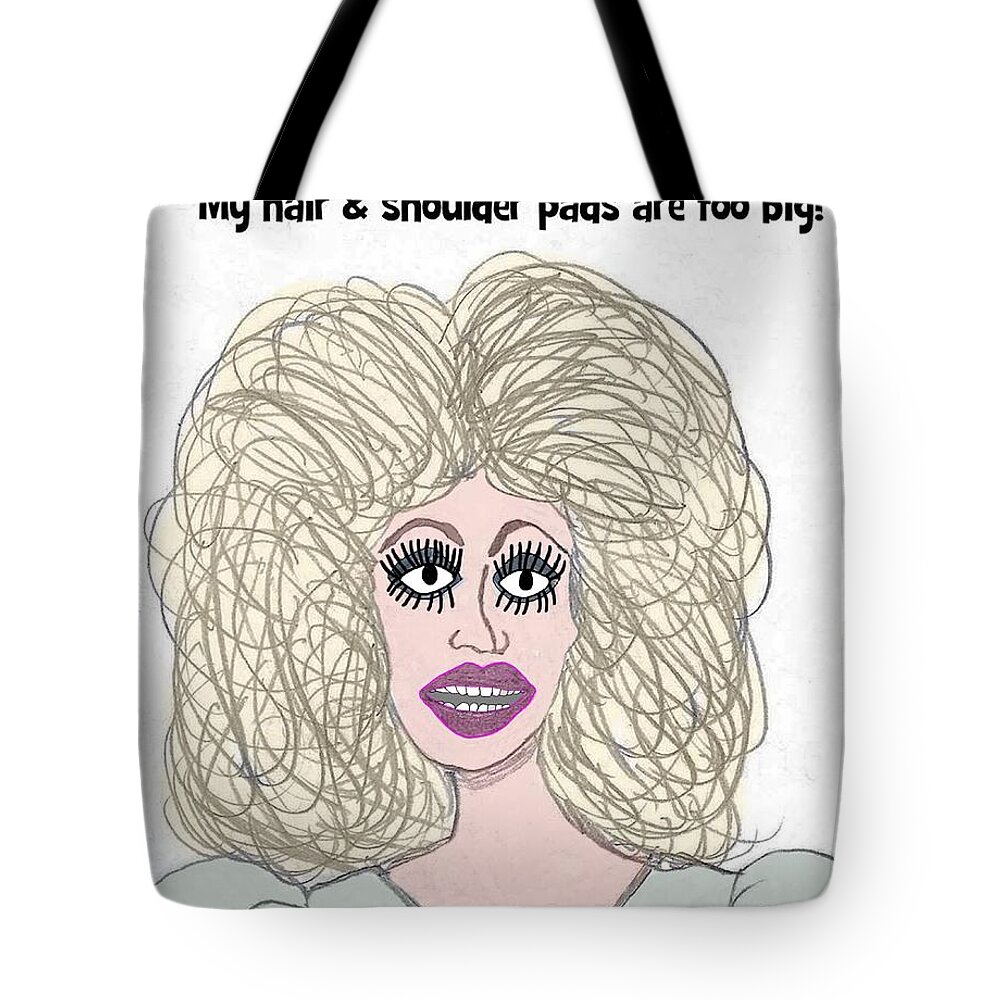 Humor Tote Bag featuring the digital art Big Hair by Laura Smith