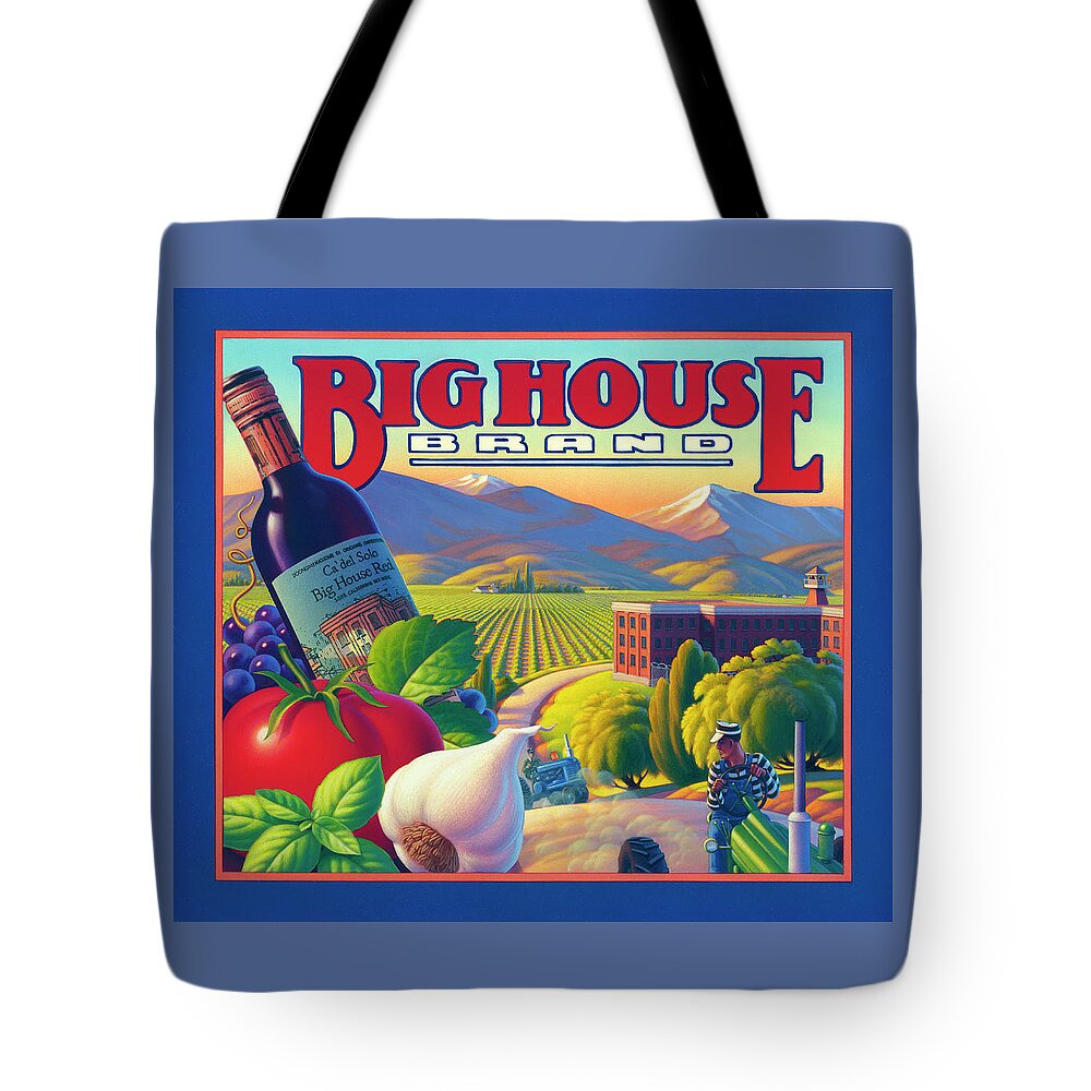 Big House Wine Tote Bag featuring the painting Big House Red by Robin Moline