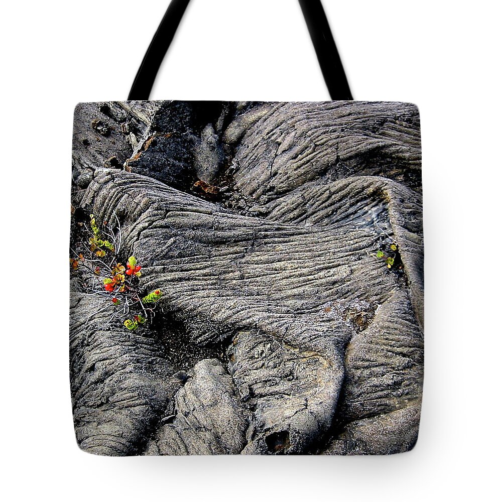 Hawaii Tote Bag featuring the photograph Big Island Lava Flow by Amelia Racca