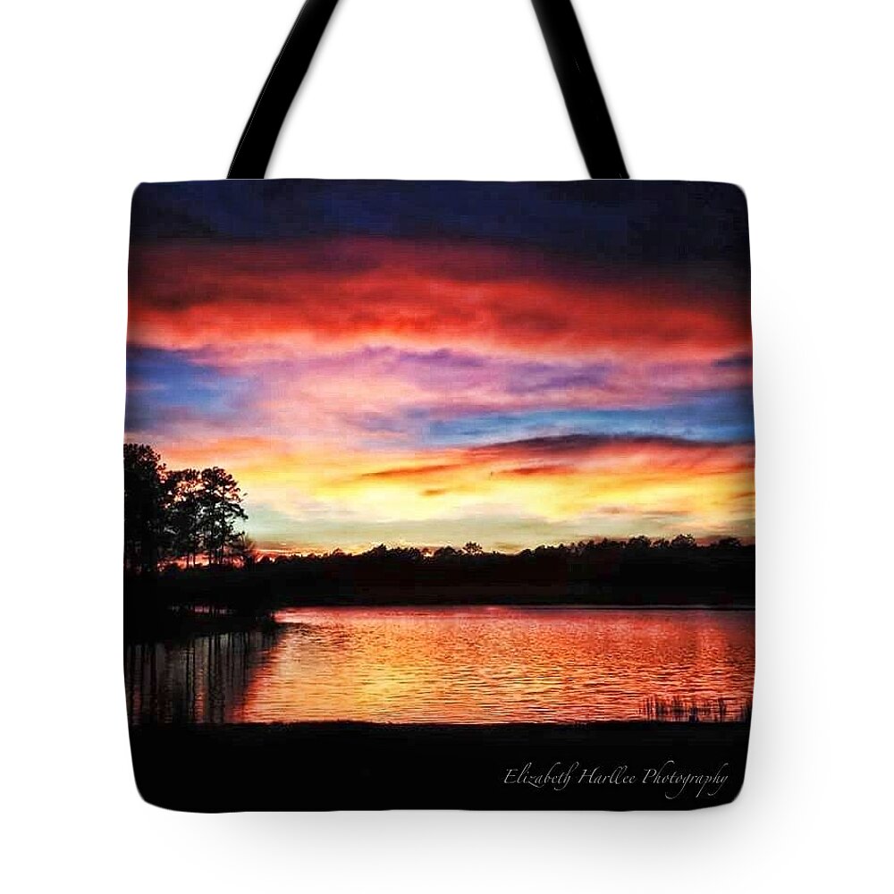  Tote Bag featuring the photograph Big Lake Sunset by Elizabeth Harllee