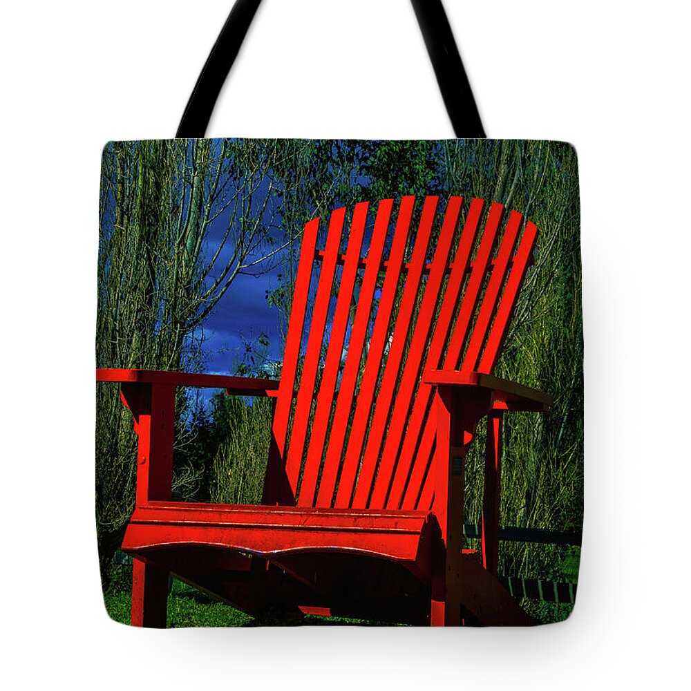 Big Tote Bag featuring the photograph Big Red Chair by Garry Gay