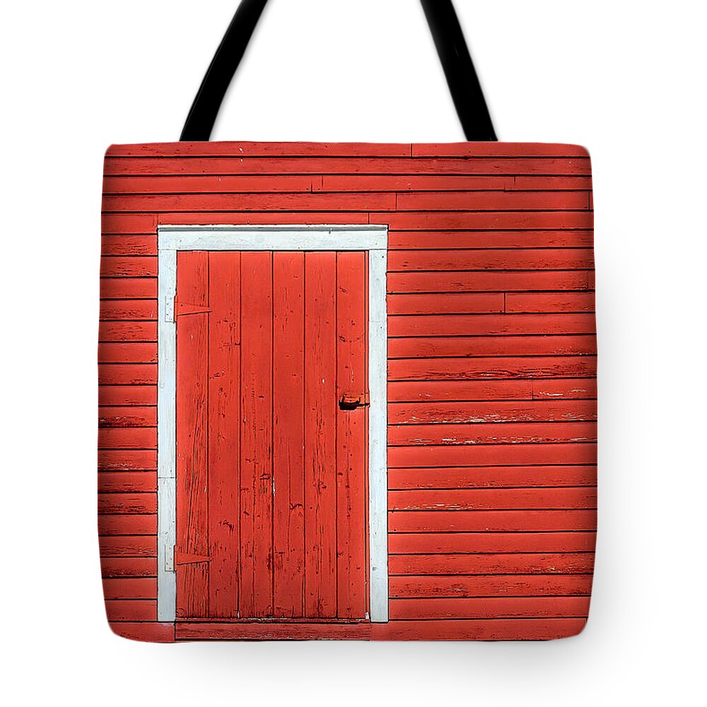 Red Tote Bag featuring the photograph Big Red Door by Todd Klassy