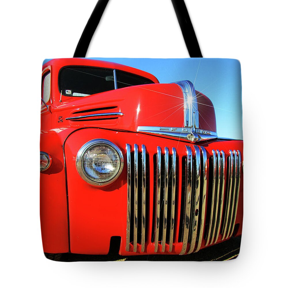 Ford Tote Bag featuring the digital art Big Red by Gary Baird