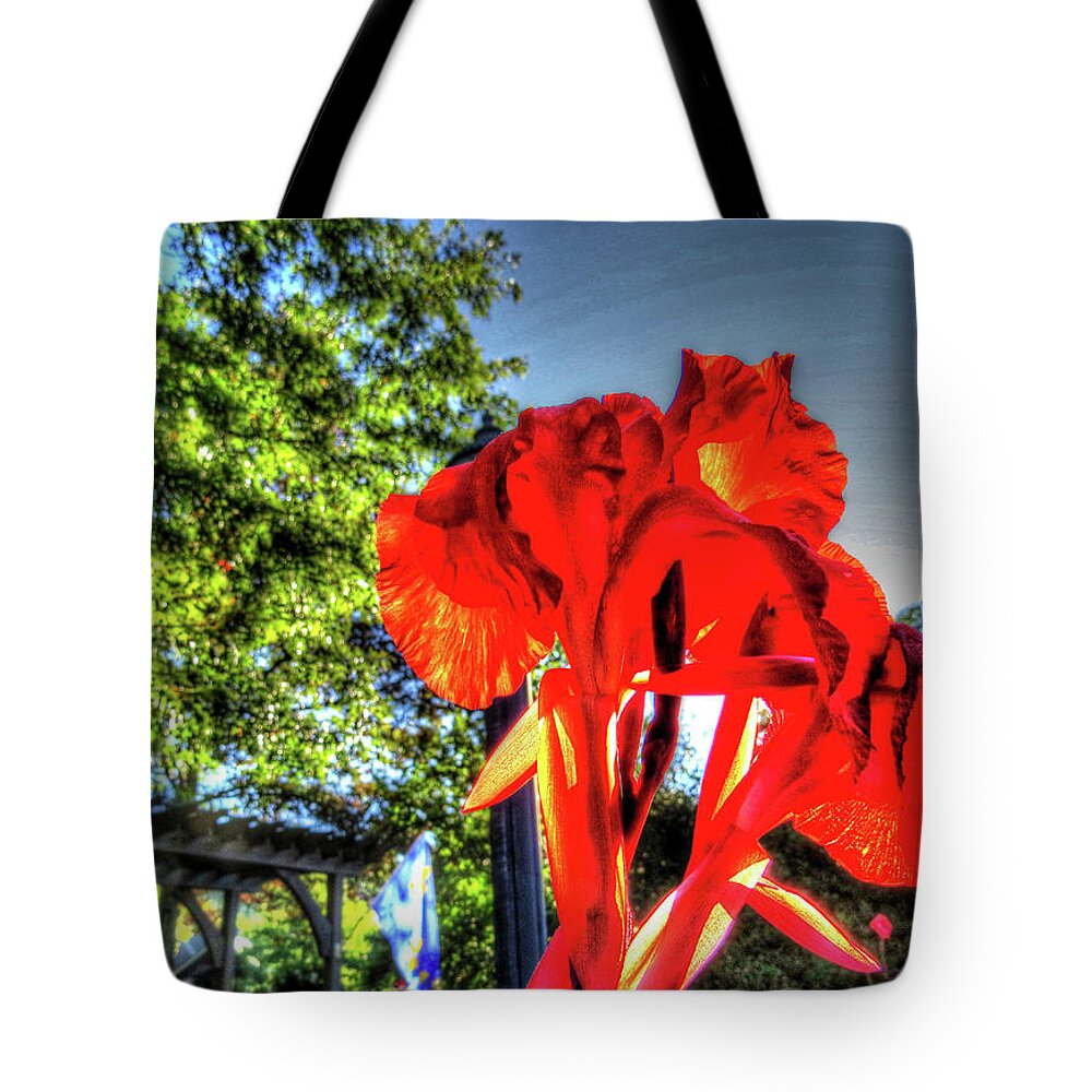 Flowers Tote Bag featuring the digital art Big Red by Kathleen Illes