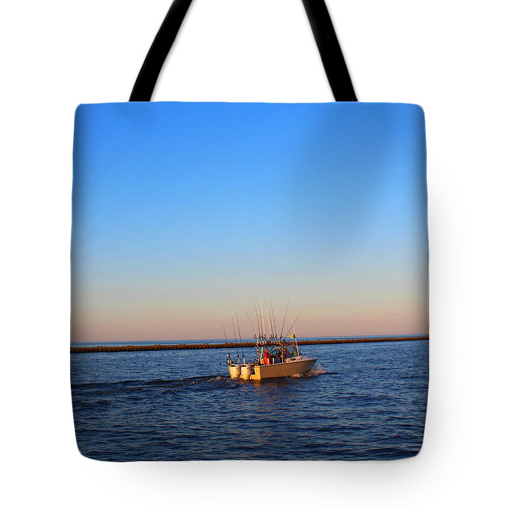Holland Harbor Light Tote Bag featuring the photograph Big Red Lighthouse by Michael Rucker