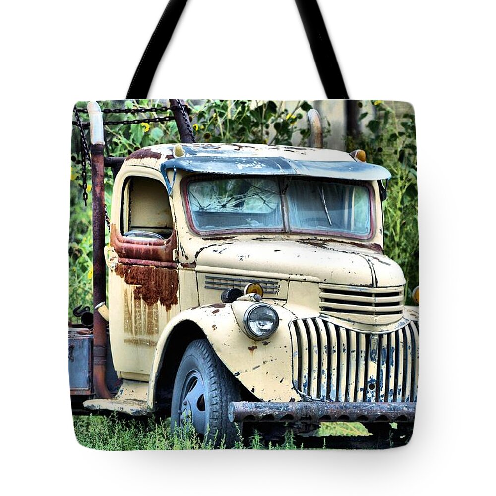 Mack Truck Tote Bag featuring the photograph Big Tow by Jacqui Binford-Bell