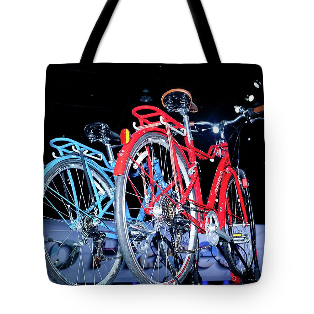 Bicycles Tote Bag featuring the photograph Bikes by Rich S