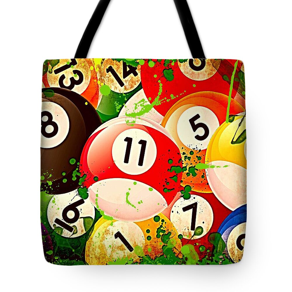 Billiards Tote Bag featuring the photograph Billiards Collage by David G Paul