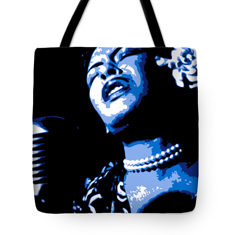Billie Holiday Tote Bag featuring the digital art Billie Holiday by DB Artist