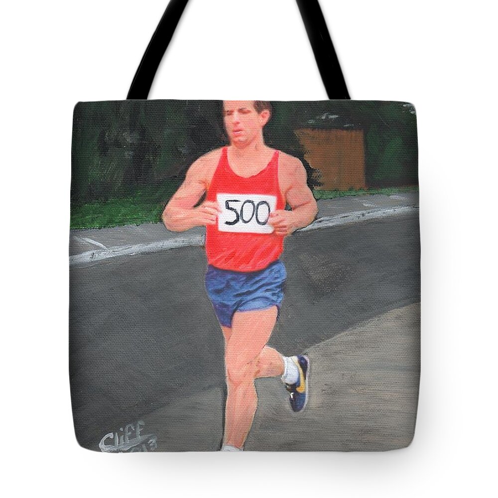 Runner Tote Bag featuring the painting Billy Cunis by Cliff Wilson