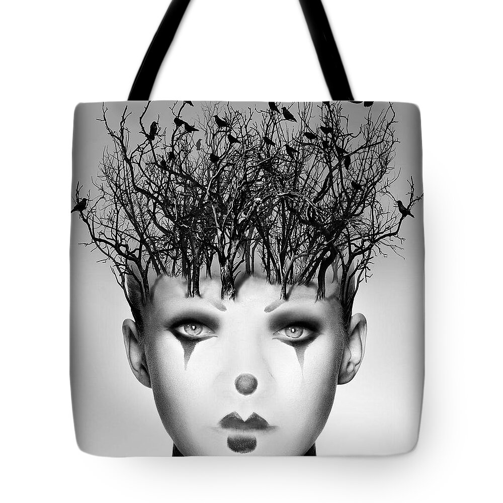 Digital Art Tote Bag featuring the digital art Bird Brains by Artful Oasis