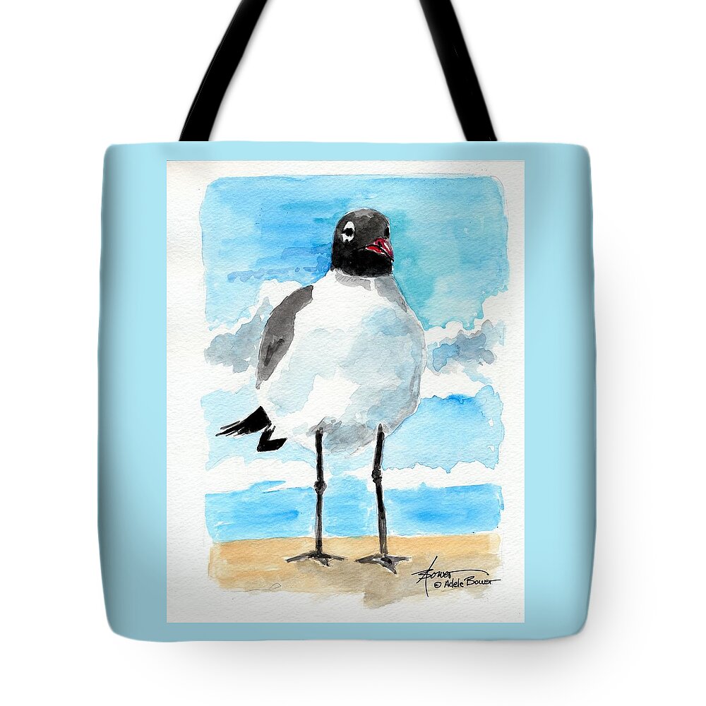 Sea Gull Tote Bag featuring the painting Bird Legs by Adele Bower