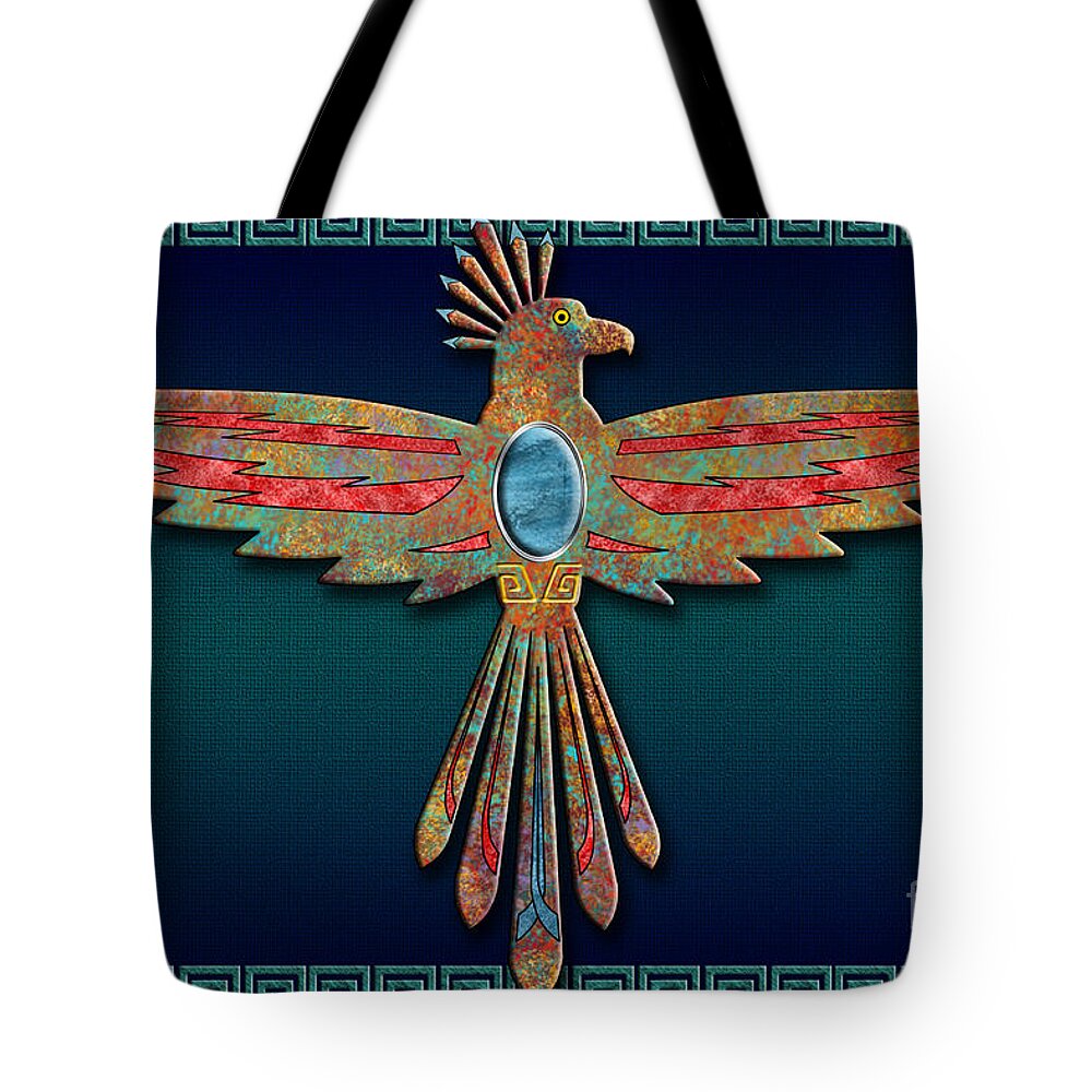 Southwest Tote Bag featuring the digital art Bird of Thunder by Tim Hightower