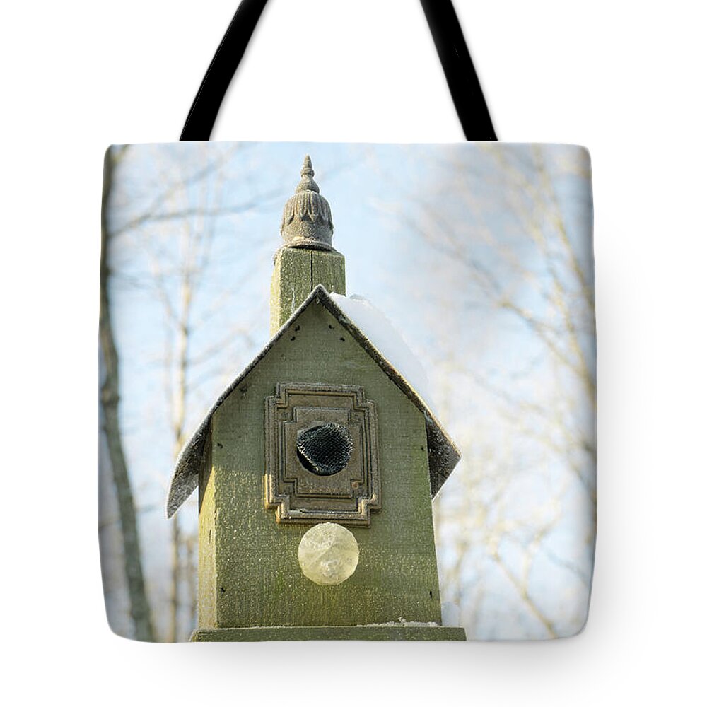 Birdhouse Tote Bag featuring the photograph Birdhouse in the Sky by Douglas Barnett