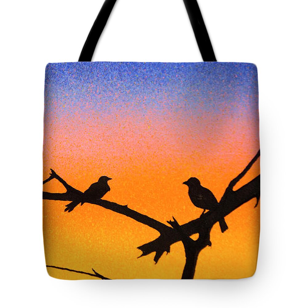 Birds Tote Bag featuring the painting Birds Eye View by Jack Malloch