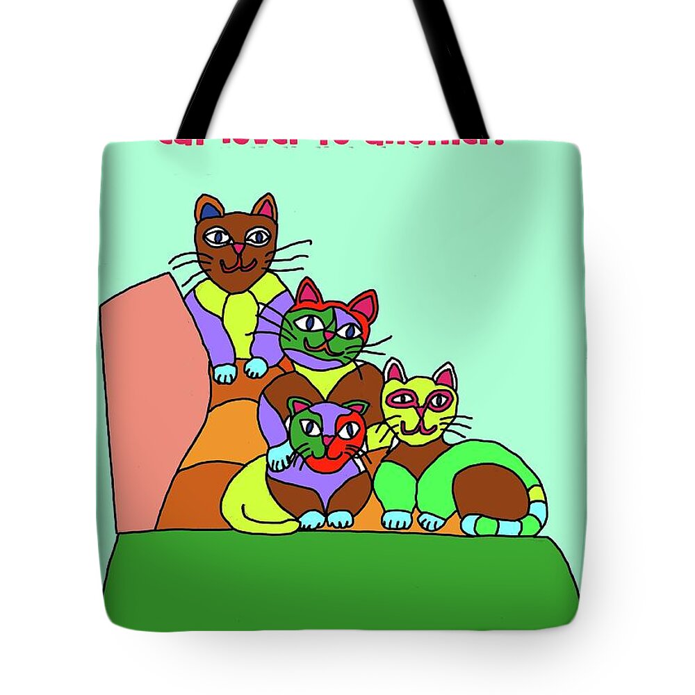 Cats Tote Bag featuring the digital art Birthday Cats by Laura Smith