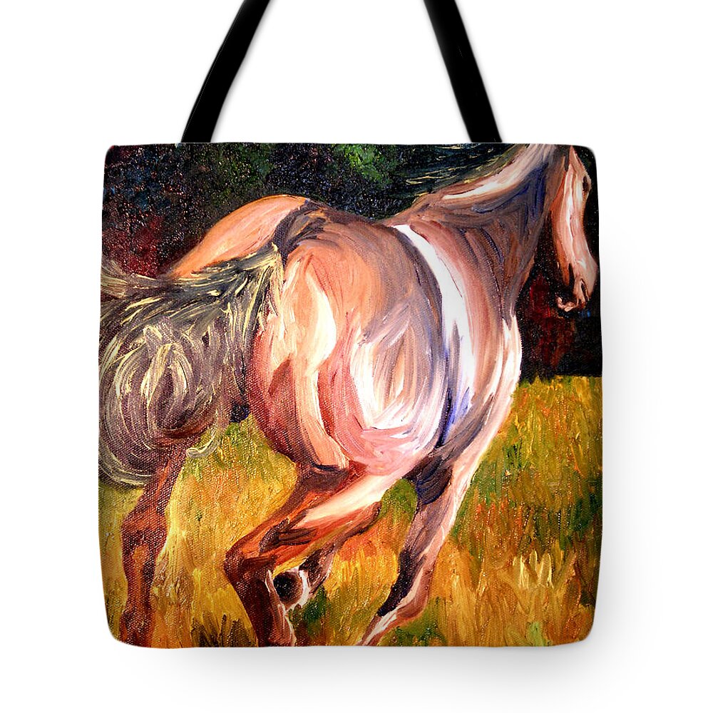 Horse Tote Bag featuring the painting Birthday Poney by Michael Lee