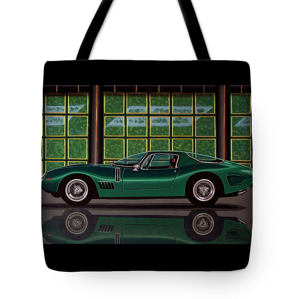 Bizzarrini 5300 Gt Strada Tote Bag featuring the painting Bizzarrini 5300 GT Strada 1965 Painting by Paul Meijering